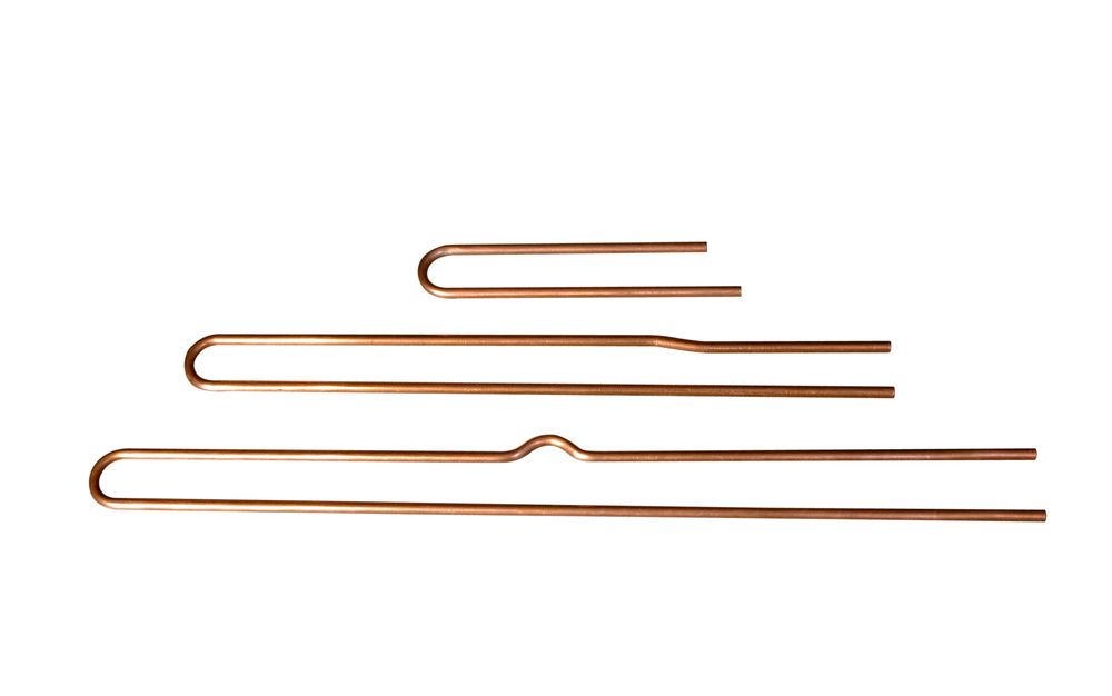 bent copper heating lines