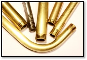 Threaded bent copper tubing