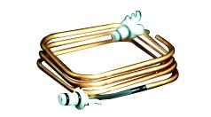 Bent copper coil end configuration